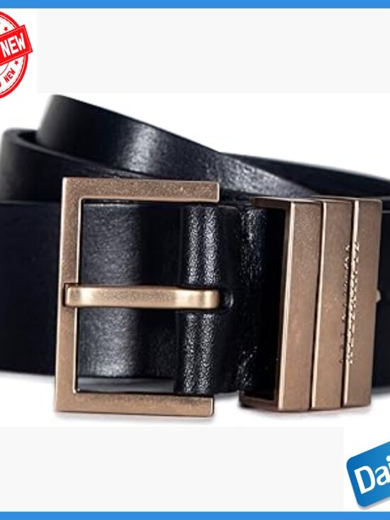Adjustable Leather Belt with Metal Keeper, Classic 1.5 Inch Width main image 4